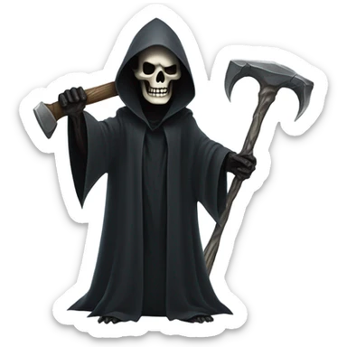 Grim reaper holding a hammer sticker