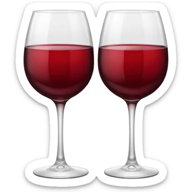 2 red wine glasses are knocked against each other sticker
