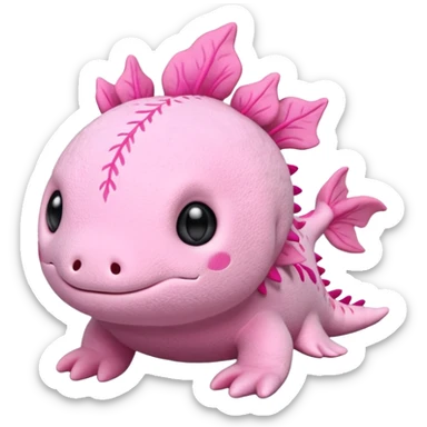 pink axolotl stuffed animla sticker