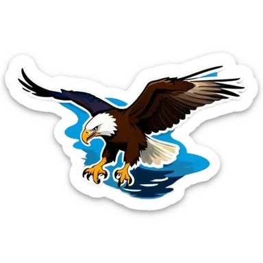 eagle fishing sticker