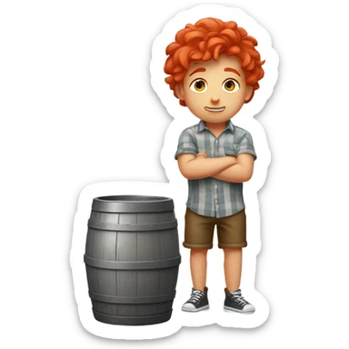 Red head boy doing a keg stand sticker