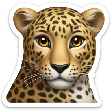 Leopard with a bow on its head  sticker
