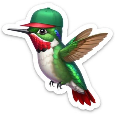 Un colibri con birrete sticker
