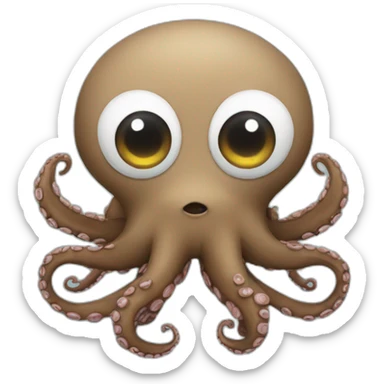 Octopus with a raccoon as a toy  sticker