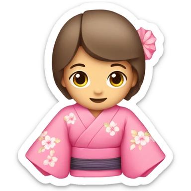 cute pink kimono sticker