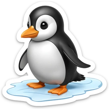 penguin skidding sticker