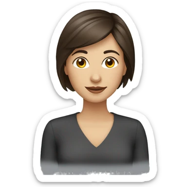 Women about 30s, Brunet, brackets, profesional, style sticker