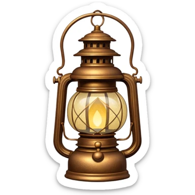 glitter old lantern sticker