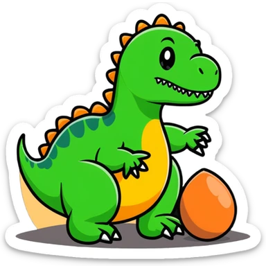 Dinosaur hatching sticker