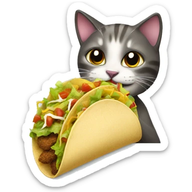 cat eating tacos  sticker