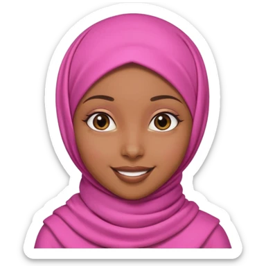 Brownskin black girl with pink hijab sticker