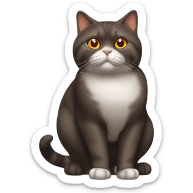 British chocolate plump cat with orange eyes sticker