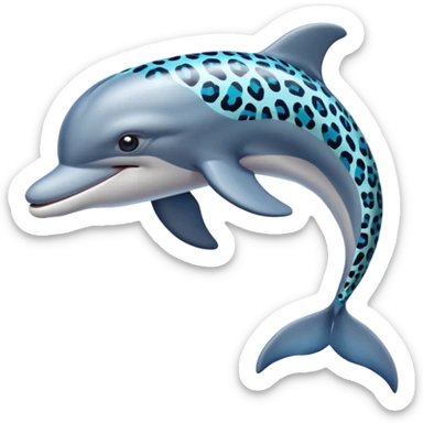 the dolphin emoji, but instead of blue skin it has leopard skin sticker