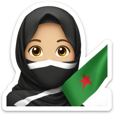 A hijabi with a free Palestine flag  sticker