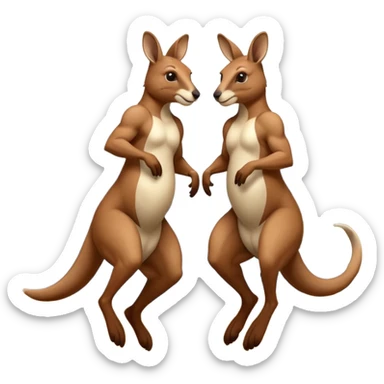 deux Kangourous qui sautent sticker