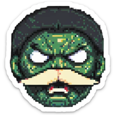 angry face with mustache sticker