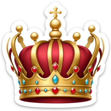 Crown symbol in crimson colour  sticker