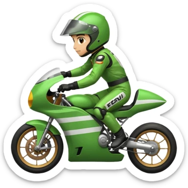 emojis.com green-motorcycle-racer- sticker