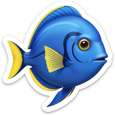 blue tang fish in aquarium sticker
