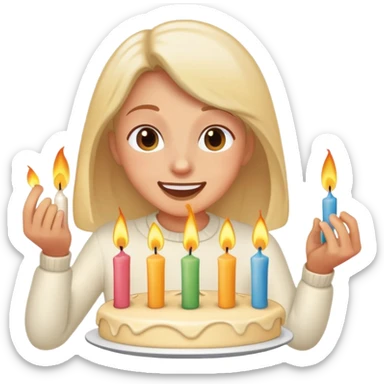 uno smile che soffia sulle candeline sticker