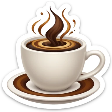 coffee in white cup sticker