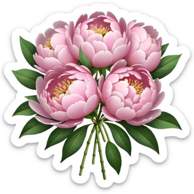 Light Pink peonies bouquet  sticker