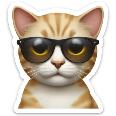 Cat with sunglasses sticker