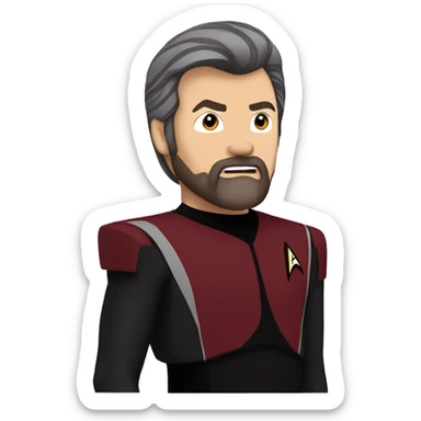 star trek commander will riker with viciously hairy chest sticker
