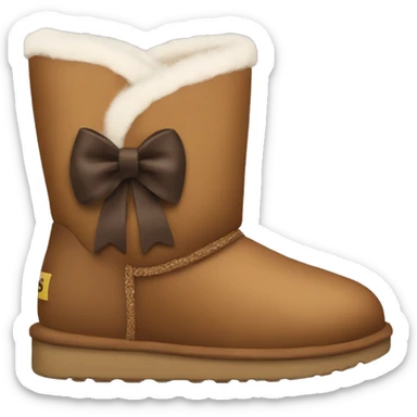 Brown ugg boots with bow sticker
