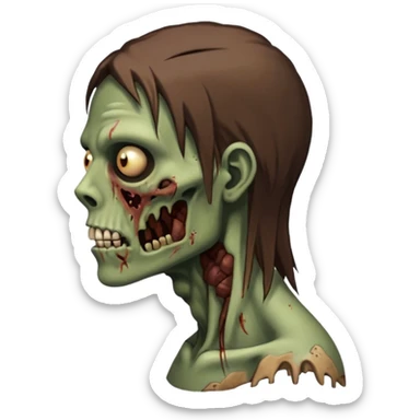 Zumbi moreno com cabelo liso foto de perfil sticker
