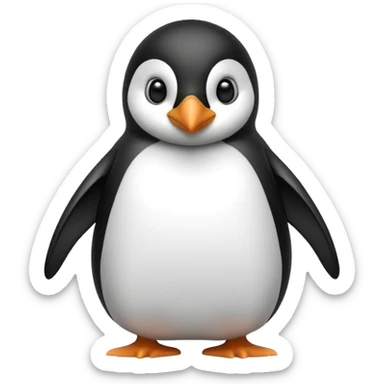 “Create a penguin character looking to the right.” sticker