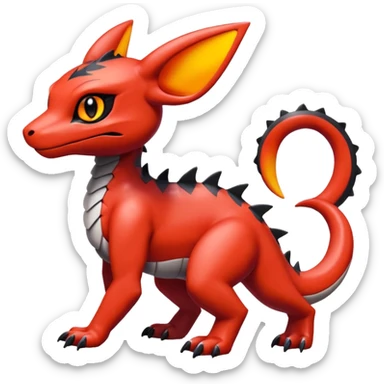 Cute Shiny Guilmon-Salandit-Umbreon-Fakémon-hybrid-creature (full body)  sticker