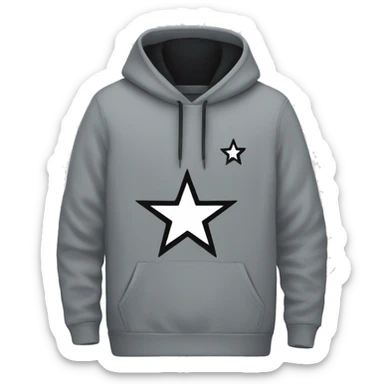 Gray Nike hoodie with a black star  sticker