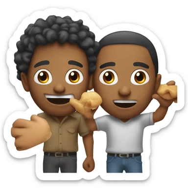 2 hands holding something open with a guy stivking his tounge out sticker