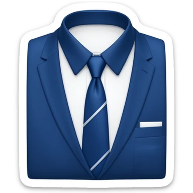 men's blue tie on white shirt, minimalism, no emojis or faces, iOS emoji style sticker