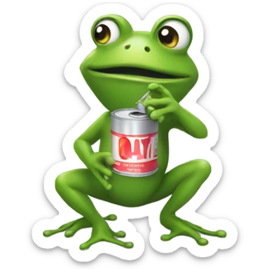 Gorgeous female Frog with a can of spray paint  sticker