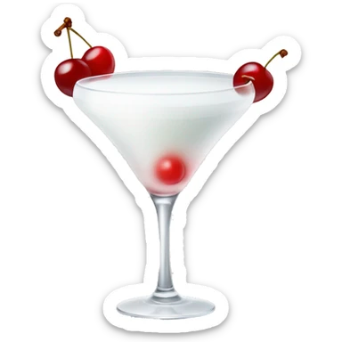 white cocktail with cherry sticker