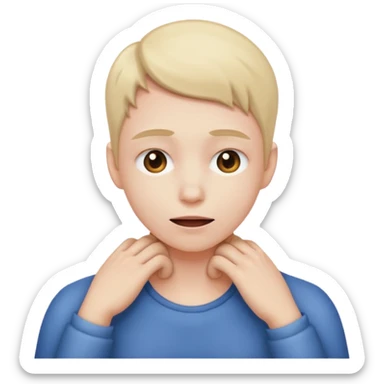 Person grabbing their neck  sticker