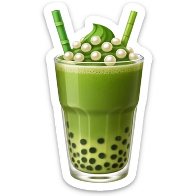 Matcha boba tea sticker
