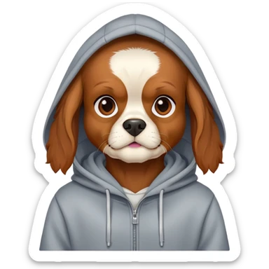Cavalier wearing hoodie  sticker