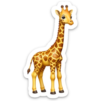 Isolated, breathtakingly vivid and intricately detailed digital illustration of the most incredibly adorable spotted baby giraffe figurine imaginable, toy style. sticker