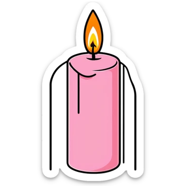pink pastel candle minimal and cute sticker
