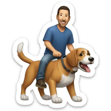 Adam Sandler riding a dog sticker