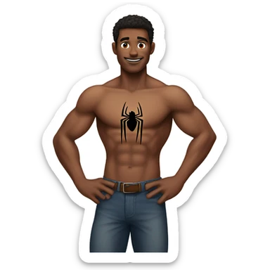 spiderman with no shirt sticker
