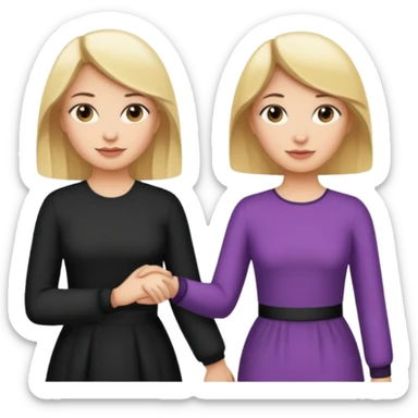 blonde woman holding hands with a dark-haired woman sticker