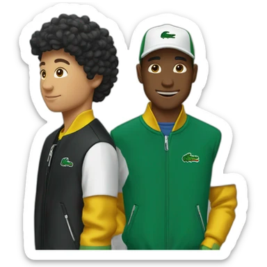 Lacoste latin two friends with black windbreaker sticker