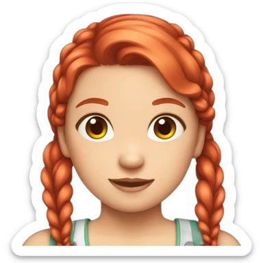 Girl with Red hair and pigtails with a bow sticker