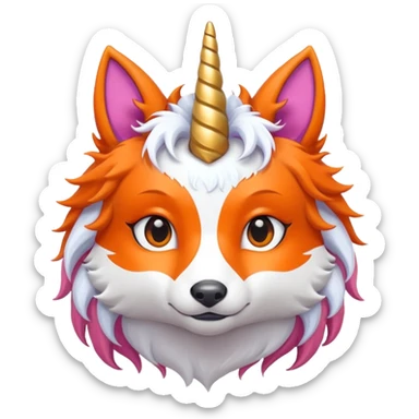 unicorn fox hybrid sticker