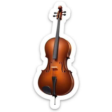 Cinematic Realistic Cello, deep brown polished wood, elegant f-holes creating contrast, warm golden light reflecting off its curves, glowing with depth and a rich musical resonance. sticker