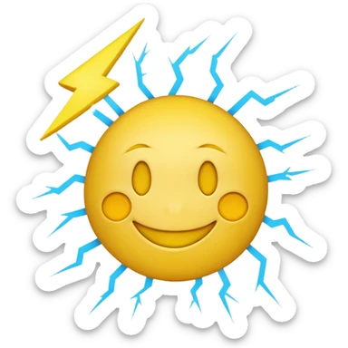 Smiley foudre orage sticker